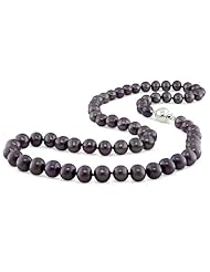Sterling-Silver 9-9.5 MM Black Freshwater Cultured Pearl Strand, 18"
