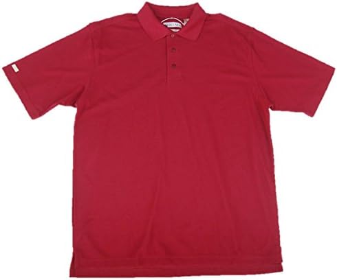 Tehama Men's Polo Knit Golf Shirt, Merlot Red, Large, Cotton Blend