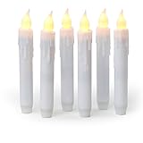 Set of 6 Resin Drip 4.8" Taper Candle with Timer