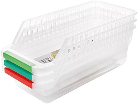 FANYI Storage Organizer Bins Refrigerator Freezer Kitchen Tray With Handle 3 Pieces（sent in random color）
