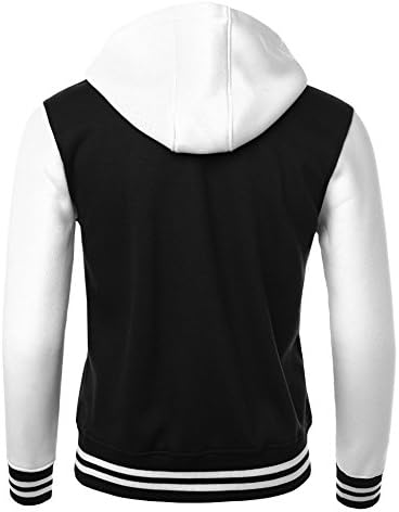 MBJ Mens Varsity Baseball Bomber Jacket L WHITE