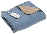 Sunbeam Dynasty Cuddle-up Heated Electric Throw, Mushroom/Glacier