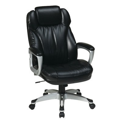 Work Smart ECH85806-EC3 Executive Eco Leather Chair with Padded Arms On Sale