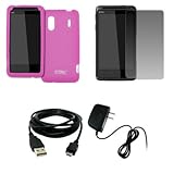EMPIRE Hot Pink Silicone Skin Case Cover + Screen Protector + Home Wall Cha ....