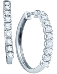 10KT White Gold 0.56 CTW Diamond Ladies Micro-Pave Earrings