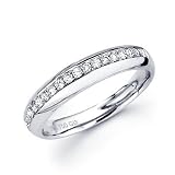 Size- 12 - 0.21ct Diamond 18k White Gold Wedding Ring Band Matching M (G-H Color, SI2 Clarity)