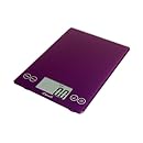Escali 157DP Arti Glass Digital Kitchen Scale 15Lb/7Kg, Deep Purple