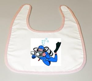 Baby Bib With Camera, Diver, Photography, Photographer, Scuba, Diving Image