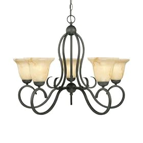 Thomas Lighting Marlo Painted Bronze Five-Light Chandelier