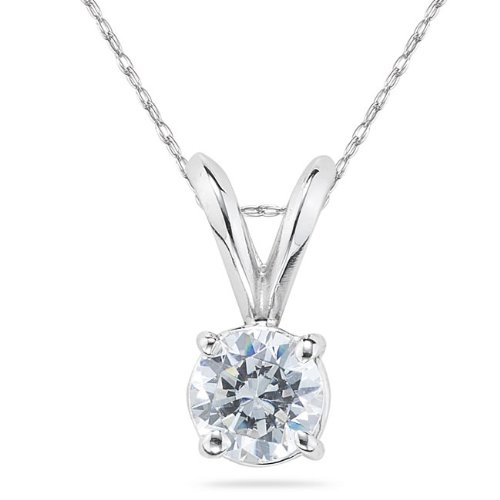 1/5 ct.tw Round Diamond Solitaire Pendant in 14 kt. White Gold