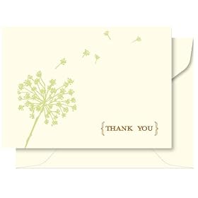 Green Thank-You Flat-Panel Card Set 50-pk.