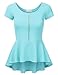 JJ Perfection Women's Short Sleeve Zipper Peplum Top (S-3XL)