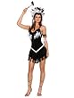 Native American Indian Costume Tribal Princess Tonto Black Fringe Dress Indian Headdress