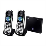 Siemens - Gigaset C470 IP Duo - T&eacute;l&eacute;phone sansfil DECT - Mains libres - Combin&eacute; supplementaire - Noir
