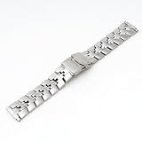Voguestrap TX167W Allstrap 16-22mm Silver Adjustable-Length Semi-Solid Band With Push Button Watchband