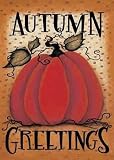 Toland Pumpkin Greetings Garden Flag