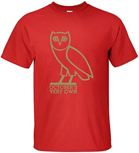 QANG Ovo Owl October's Very Own Men's Cotton Youth T Shirts red S