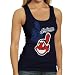 MLB Majestic Cleveland Indians Ladies Navy Blue Pearl Tank Top