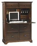 Solid Wood Walnut Computer Armoire