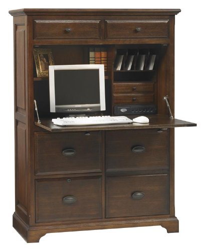 Solid Wood Walnut Computer Armoire