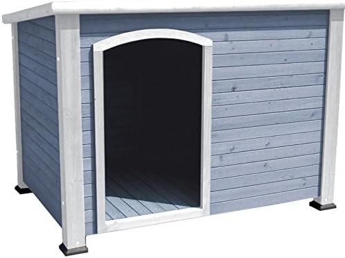 Precision Pet Products Precision Extreme Outback Log Cabin Dog House - Pale Blue, Wood, Medium - (44.5W x 26.38D x 29.5H in.)