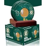 Oakland Athletics Coasters w/ Game Used Dirt (Set of 4)