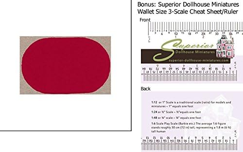Dollhouse OVAL BATH RUG 4" X 5" RED