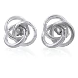 14K White Gold 11.5mm Love Knot Stud Earrings