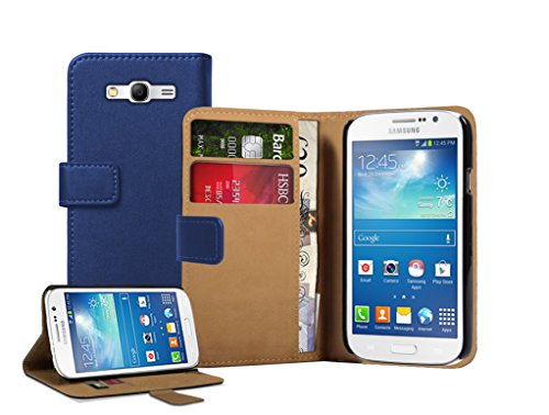 Membrane - Blue Wallet Book-Style Case for Samsung Galaxy Grand Neo (GT-i9060, GT-i9060DS, GT-i9060L) - Flip Phone Cover
