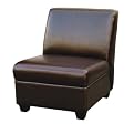 Melbourne Armless Club Chair - Brown