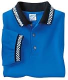 Pique Knit Sport Shirt with Racing Check Trim