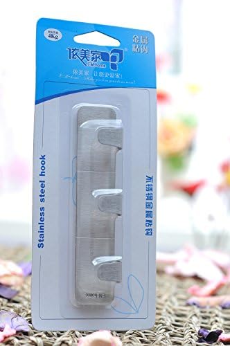 OFIYOU Modern Wall/Door Mounted Coat Hanger with 3 Double Silver Wire Hooks