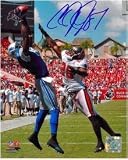 Calvin Johnson Autographed Detroit Lions 8x10 Photo #2 - Leaping Catch vs. TB
