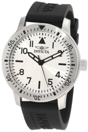 Invicta Men's 11421 Specialty Silver Dial Black Polyurethane Watch
