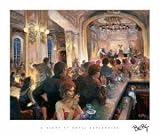 Art Poster Print - a Night At Hotel Esplandide - Artist: Berc - Poster Size: 32 X 27 inches
