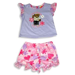 Build a Bear - Toddler Girls Shorty Pajamas, Lavendar