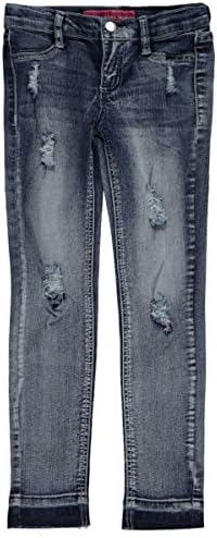 Girly Girl USA Big Girls' "Aged" Skinny Jeans - medium blue, 12