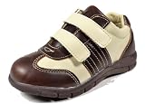 Little Laces Toddler Boys Hook-and-Loop Brown Dress Shoe (Little Kid)