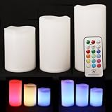Frostfire Mooncandles - 3 Weatherproof Outdoor and Indoor Color Changing Candles with Remote Control & Timer