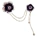 Jewelry : Gold Tone Purple Dangle Flower Pin Brooch
