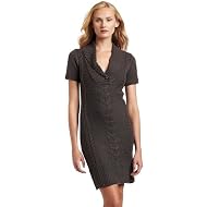 Just For Wraps Women's V-Neck Cable Sweater Dress
