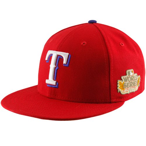 New Era Texas Rangers Red 2011 World Series On-Field 59FIFTY Fitted Hat (7 3/4)