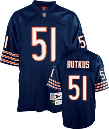 Dick Butkus Reebok NFL Navy Premier 1966 Throwback Chicago Bears Jersey - Medium