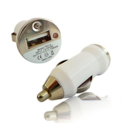 ADAPTADOR CARGADOR DE COCHE USB BLANCO PARA IPHONE 4 4S 3G 3GS I width=