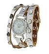 Geneva Designer Inspired Leather Wrap Watch Silver