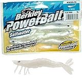 4 Saltwater Powerbait Shrimp 6per Pk. Pearl White