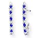 14K White Gold 0.12 ct. Diamond with Alternating 1/5 ct. Sapphire J-Hoop Earrings