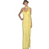 Formal Evening Gown. Yellow Beaded Dress for Prom, Party, Wedding by Sean Collection (1919)
