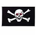 Black and White Skull and Crossbones Pirate Raiding Battle Flag