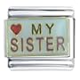 Heart Sister Italian Charm